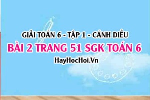 Giải bài 2 trang 51 Toán 6 Tập 1 SGK Cánh Diều